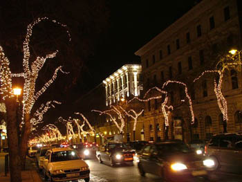 Andrássy Avenue with Christmas Lights