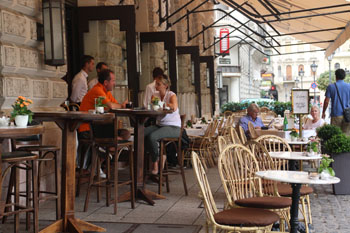 Callas cafe terrace on andrassy avenue