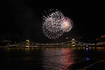 fireworks over the Danube