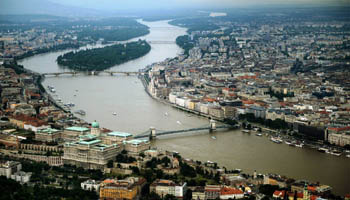 North of the city divided by the Danube