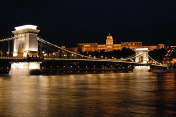 The Danube and the Chain bridge at night