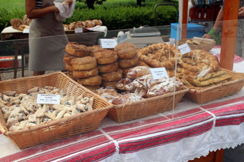artsian bakery goods at a local market
