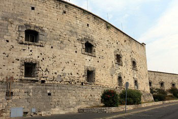 small windows on the wall of the citadel