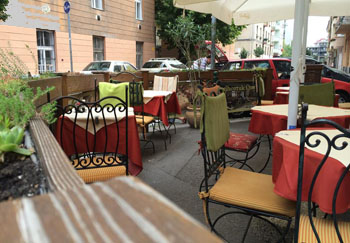 the Patio of Due Fratelli Restaurant