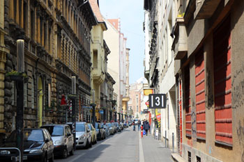 a street in the Jewish district of Budapest