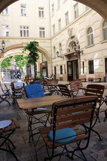 view from the terrace of Kuglóf cafe