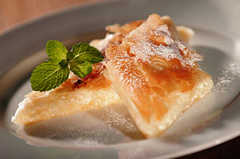 strudel pastry with plum filling