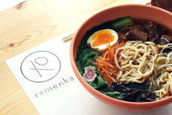 a bowl of beef ramen in Ramenka