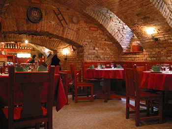 Regős Vendéglő's cellar like dining area