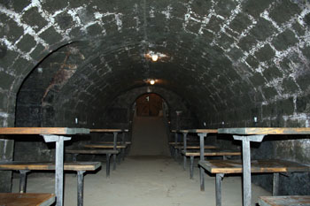 inside a quaint vaulted cellar in Tokaj