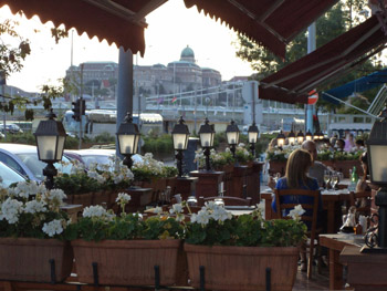 diners on the terrace of Trattoria Toscana