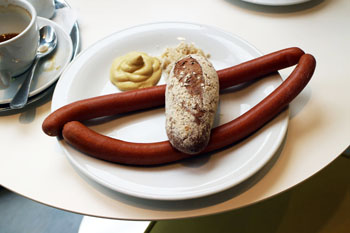 frankfurter with kornspitz in Wiener Salon
