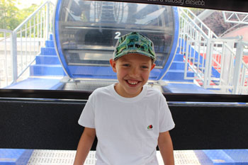 Our son enjoying a ride on the Budapest Eye
