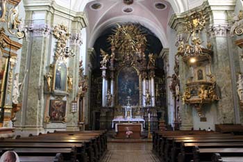 the baroque interior of the Inner City St. Anne Church