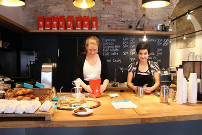 two barista ladies in Espresso Embassy