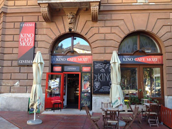 the terrace and entrance of Kino Cafe