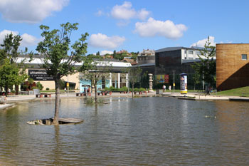 lake and the Invisible Exhibition building