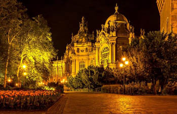 the Castle/museum of Hungarian agriculture by night