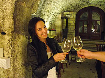 inside a cellar on a Wine Tour in Etyek
