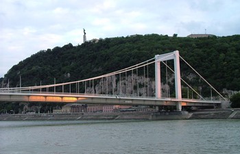 Gellért Hill in Buda and the Erzsébet bridge
