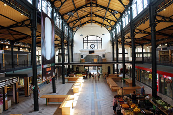 The Klauzal tér Markets' spacious iron structured interior