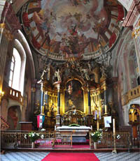 ornate main aisle of the church