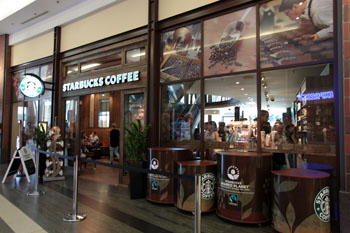 the entranc eof Starbucks cafe in WestEnd