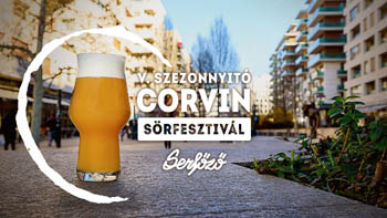 the poster of the festival: a beer glass full of light beer placed on the tarmac