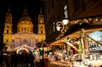 Christmas Market By Budapest Basilica