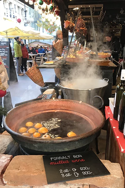 punch simmering in a large pot