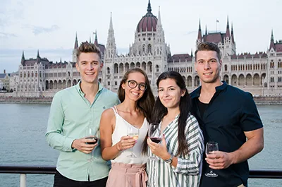 Young adult on a wine tasting cruise