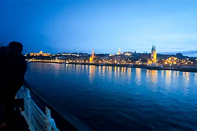 Blue Hour on river cruise