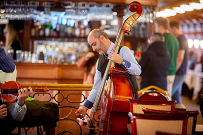 Live music by a Gypsy orchestra