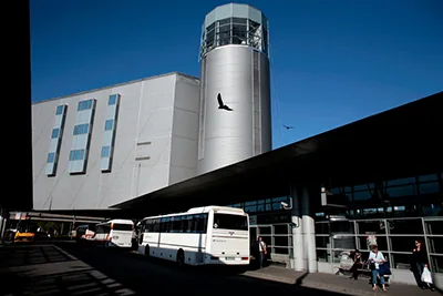 the metal grey building of Budapest's main coach/bus station at Népliget