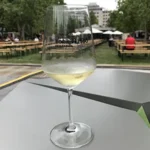 tasting glass of the festival (filled 1/3+ with champagne)
