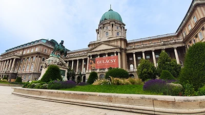 The Hungarian National Gallery, front view on a summer morrning