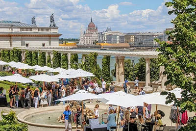 visitors at the Wamp Design fair in Várkert Bazaar c Gardens in August 2022