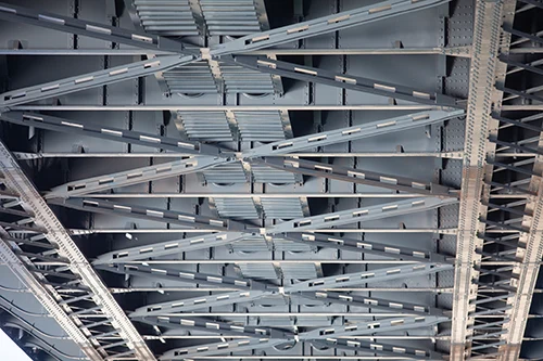 steel construction on the bottom of the Chain Bridge