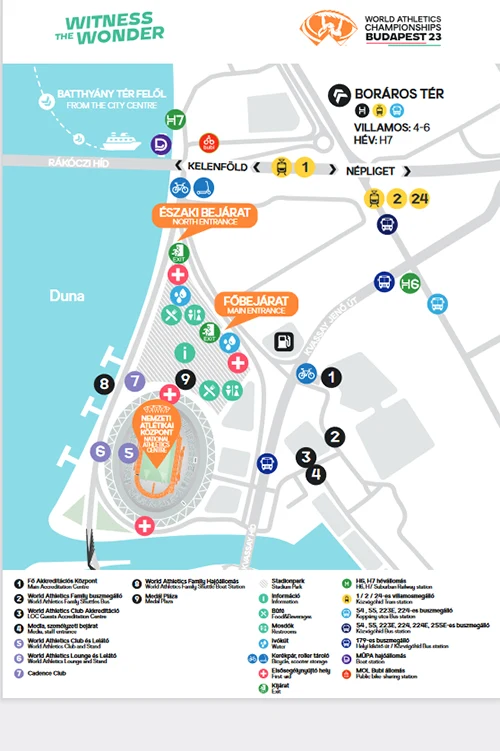 map - getting to the Budapest Athletic Stadium