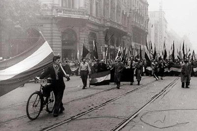 Flag of the Hungarian Revolution of 1956. Description in Comments