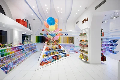 the spacious interior of SUGAR! Shop in Budapest