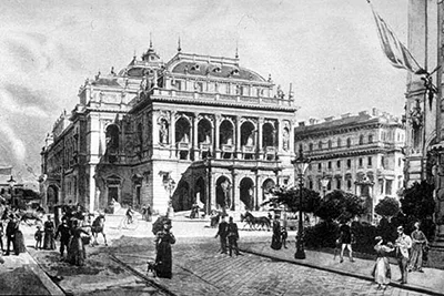 The Opera House facade in the 19.century