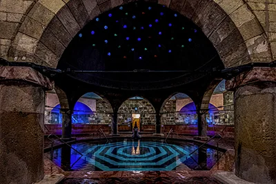 the hexagonal Turkish pool in the Rudas bath