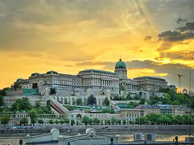 The Royal Palace in Buda during the golden hour
